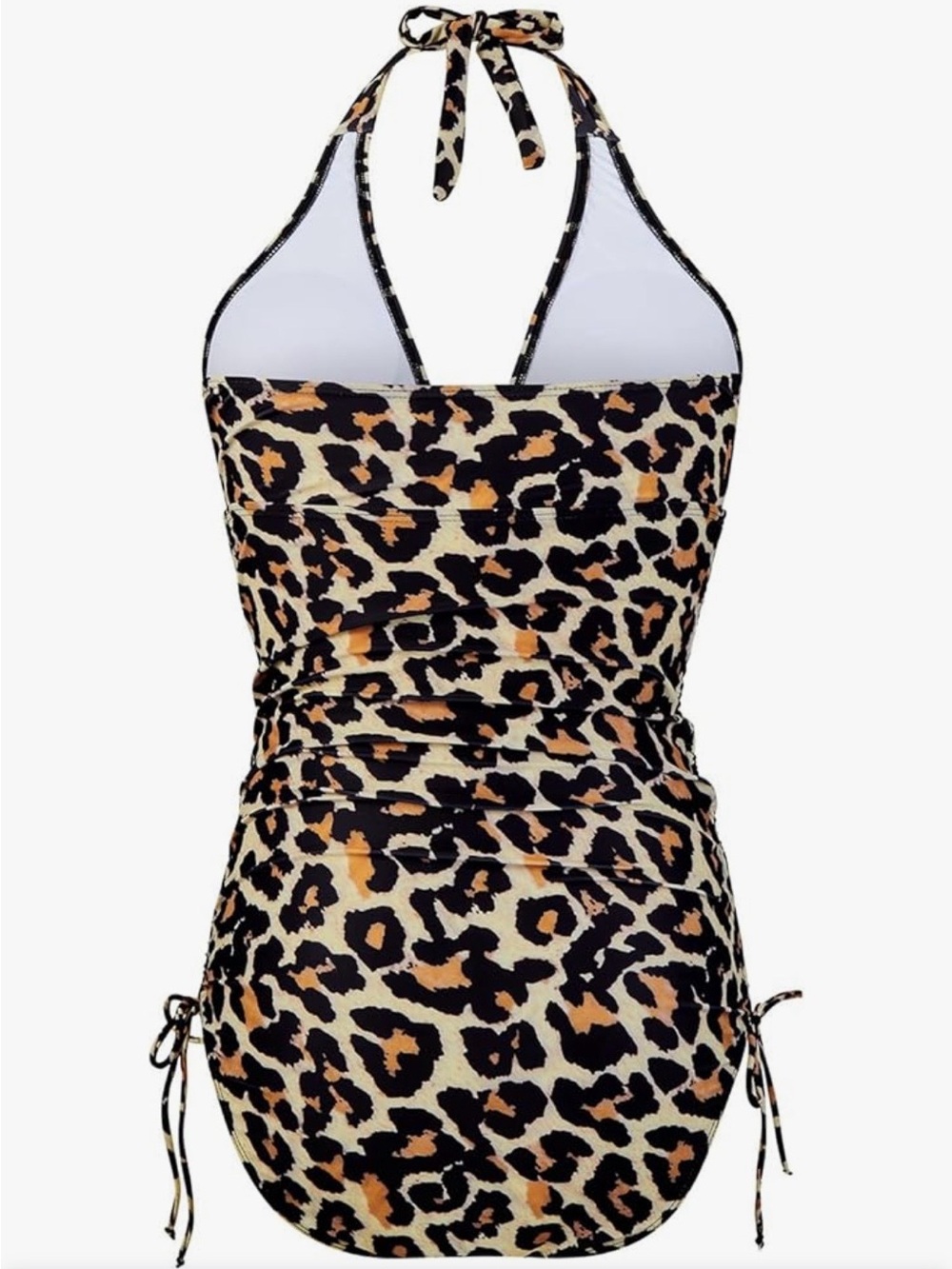Leopard Halter One-Piece Swimsuit - Tan & Black NWOT - Picture 2 of 3